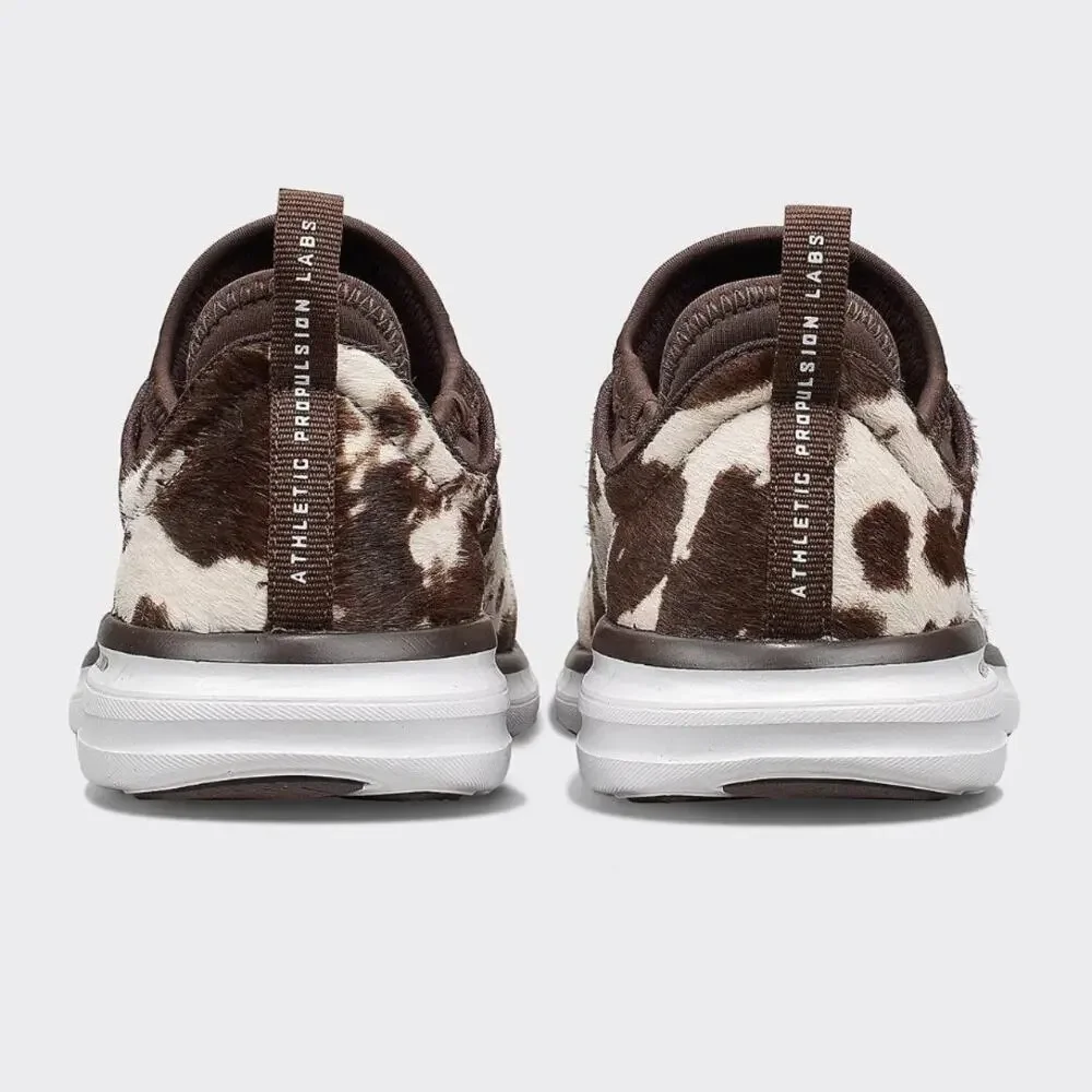 APL Women's Deep Brown White Cow Iconic Phantom Sneakers Size 8